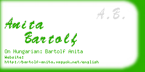 anita bartolf business card